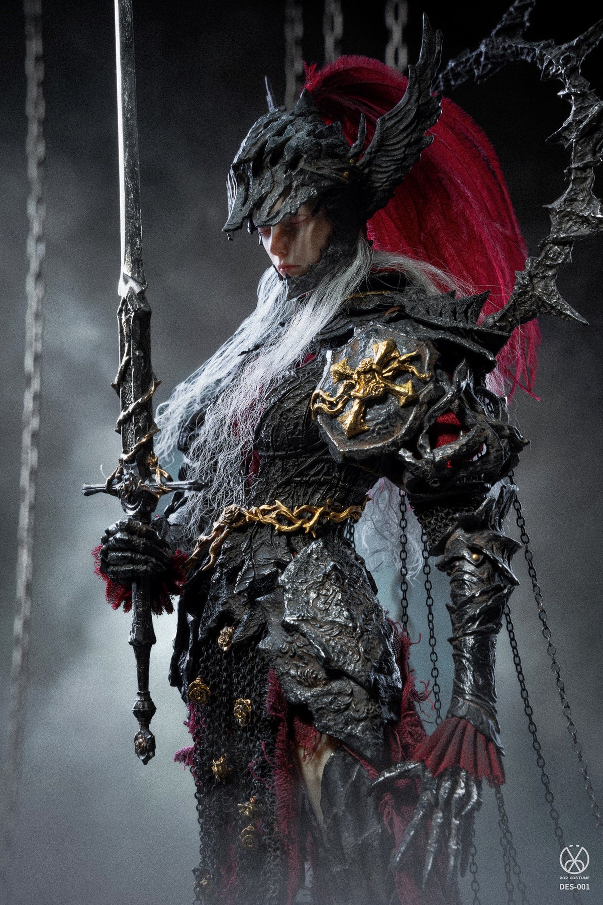 POPCOSTUME Limited Edition 1/6 Scale Rose Knight: Thorn-Covered Crown, Full Copper Armor