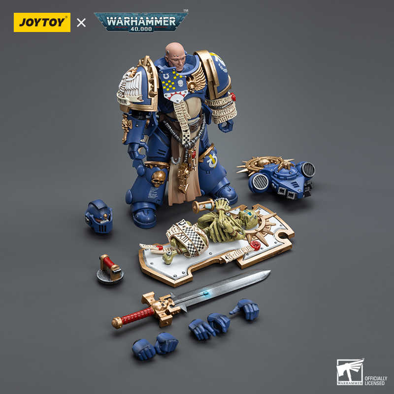 JOYTOY Warhammer 40,000 Ultramarines Primaris Captain with Relic Shield and Power Sword 1/18 Scale Action Figure