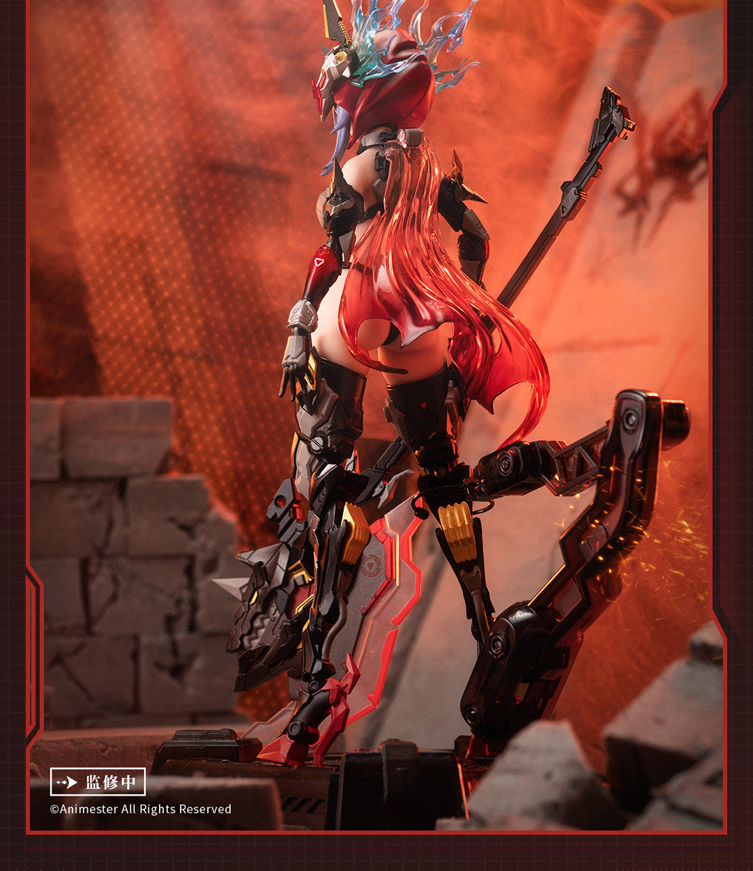 AniMester Nuclear Gold Reconstruction Thunderbolt Squad Barbera Red Seamless Soft Body Mecha Girl Action Figure