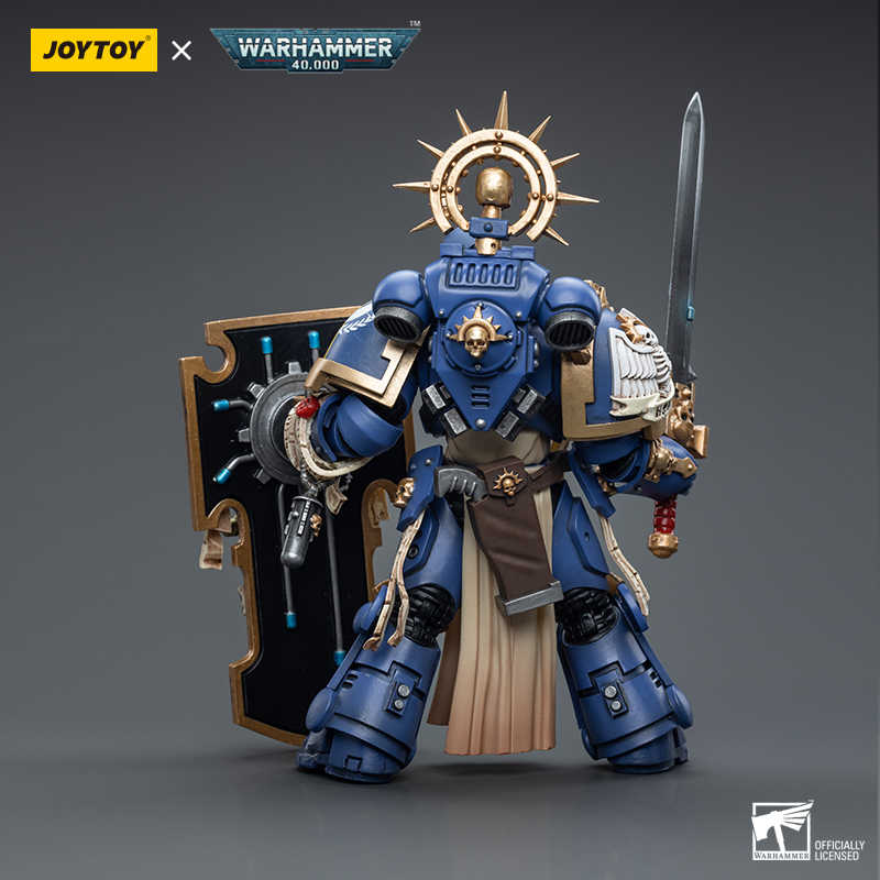 JOYTOY Warhammer 40,000 Ultramarines Primaris Captain with Relic Shield and Power Sword 1/18 Scale Action Figure